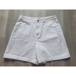 Talbots Womens White Denim Shorts Size 12 High-Waisted Cotton Casual Summer Wear